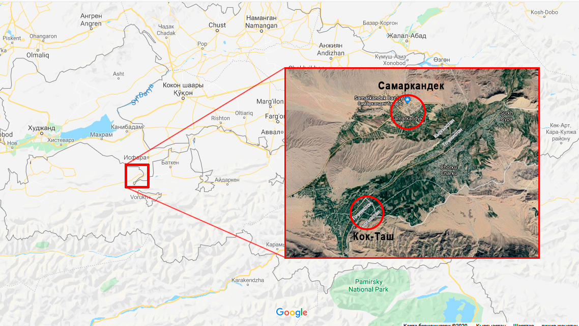 Кыргызстан карта со спутника